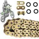 520 X-Ring Chain, 112 Links Heavy Duty Motorcycle Gold Chain with Connecting Master Link