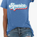 4th of July Shirts for Women America Printed Tshirt Patriotic Vintage USA Tee Tops, Size: XL