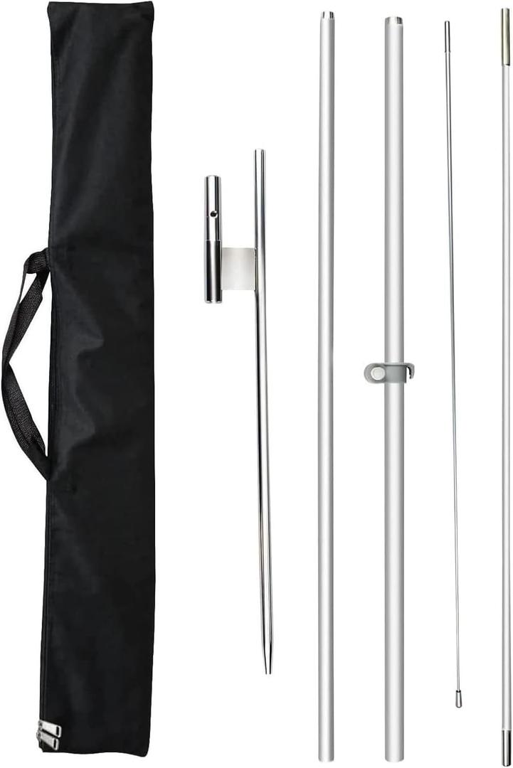 Feather Flag Pole Kit for Swooper Flag 8FT, Swooper Flag Pole Kit with Ground Spike for Feather Flags