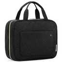 BAGSMART Toiletry Bag Travel Bag with Hanging Hook, Water-resistant Makeup Cosmetic Bag Travel Organizer for Accessories, Shampoo, Full-size Container, Toiletries (Black, Medium) (EXP 06/18/29)