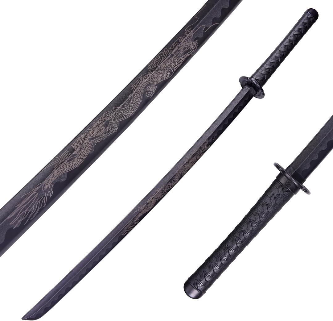 Polypropylene Katana Sword - Japanese Training Samurai Sword, Blunt Longsword, Martial Arts Practice Katana for Men and Women, Cosplay Sword, Safe, Easy, Fun, Durable