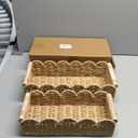 Decorative Woven Tote Basket With Handles 2ct