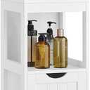 VASAGLE Storage Cabinet, Storage Organizer Rack Stand for Bathroom, Living Room, Multifunctional Corner Unit, 2 Drawers, 55.7 Inches in Height, White UBBC66WT