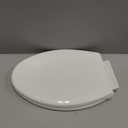 Mayfair Preston Easy to Clean Single Hinge Toilet Seat, Modern Slow Close Plastic Toilet Seat, Made in USA, Elongated, White