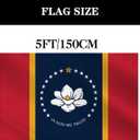 Embroidery Double Sided New Mississippi Republic Sates Flag 3x5 FT Outdoor- 340D Heavy Duty Missippi MS Flags Canvas Header with 2 Brass Grommets Easy to Rising