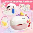 Baby Bath Toys, Unicorn Rechargeable Bath Bubble Machine, Automatic Bubble Maker with 12 Music, Bathtub Shower Water Toys, Toddlers Gifts for Girls Bathroom Toys Kids Ages 1-3 4-8