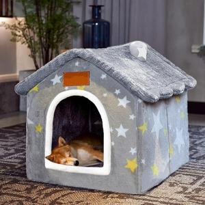 BXEBUI Dog House Indoor Memory Sponge, Foldable Dog House Kennel Bed Mat with Cushion for Small Medium Large Dogs Cats, Winter Warm Cat Nest Puppy Cave Sofa Pet Products (XL)