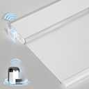 MANSNIX Smart Motorized Blinds with Remote, Cordless No-Drill Automatic Roller Shades, Blackout Electric Blind for Windows, White, 23.5 x 72