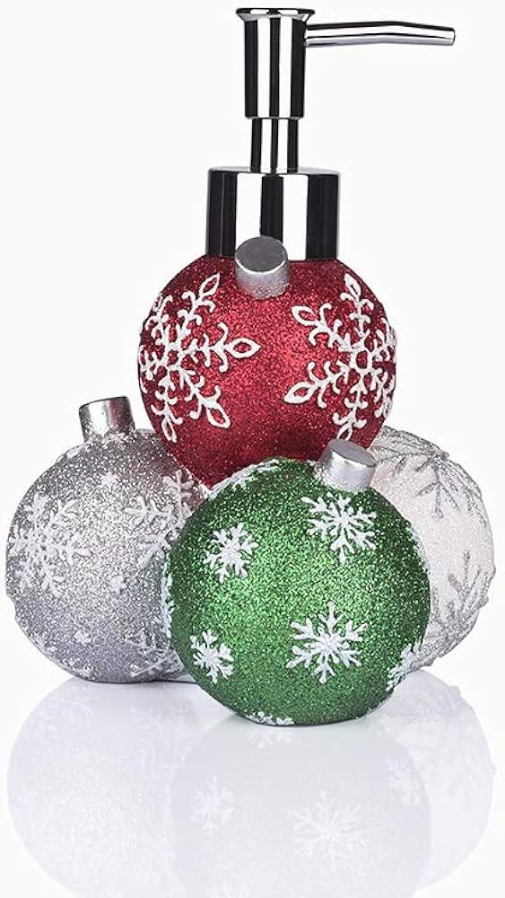 GreenDisplay Multicolor Christmas Ball Soap/Lotion Dispenser