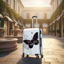 InUSA Butterfly Print Luggage with Spinner Wheels | Durable Lightweight Hardside Suitcase | Travel Bag with Handle and Trolley | 28-Inch Large Checked luggage