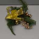 Zeyune 12 Pcs Small Christmas Wreaths for Kitchen Cabinets with Gold Bow Ribbon Hanging Mini Christmas Cabinet Door Wreaths Decor for Kitchen Window Outdoor Indoor Holiday, 14.96 x 7.87''