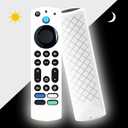 Remote Cover for Fire Stick 4k+ Max,Toshiba, Insignia Fire Tv Remote Cover, Silicone Case Glow in The Dark (White)
