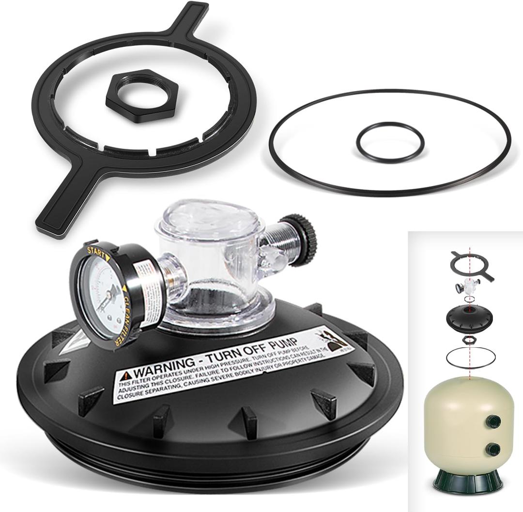 Replaces for 154856 8-1/2" Black Buttress Thread Closure Replacement Kit Fit for Triton Pool and Spa Filter R100, TR140, TR100C, TR140C, TR100C-3, TR140C-3