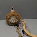 Bstrip Hanging Grow Lights for Indoor Plants, 18W Full Spectrum, Boho Rattan Lantern Shade, 3800K Wall-Mounted Decorative Plant Light with 9.8FT Power Cord, Ideal for Tall Plants, Flowers