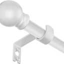SMODBRODRE Curtain Rods for Window 32 and 48, White 5/8 inch Splicing Single Window Curtain Rod Set with Brackets