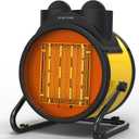 Outdoor Heaters for Patio, 1500W Portable Garage Heater with Overheat Protection & 3S Fast Heating, Non-Slip Cushion, Electric Space Heater for Patio, Garage, Greenhouse, Bedroom, Yellow