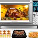 Nuwave Bravo Air Fryer Toaster Smart Oven, 12-in-1 Countertop Convection, 30-QT XL Capacity, 50-500F Temperature Controls, Top and Bottom Heater Adjustments 0%-100%, Brushed Stainless Steel Look