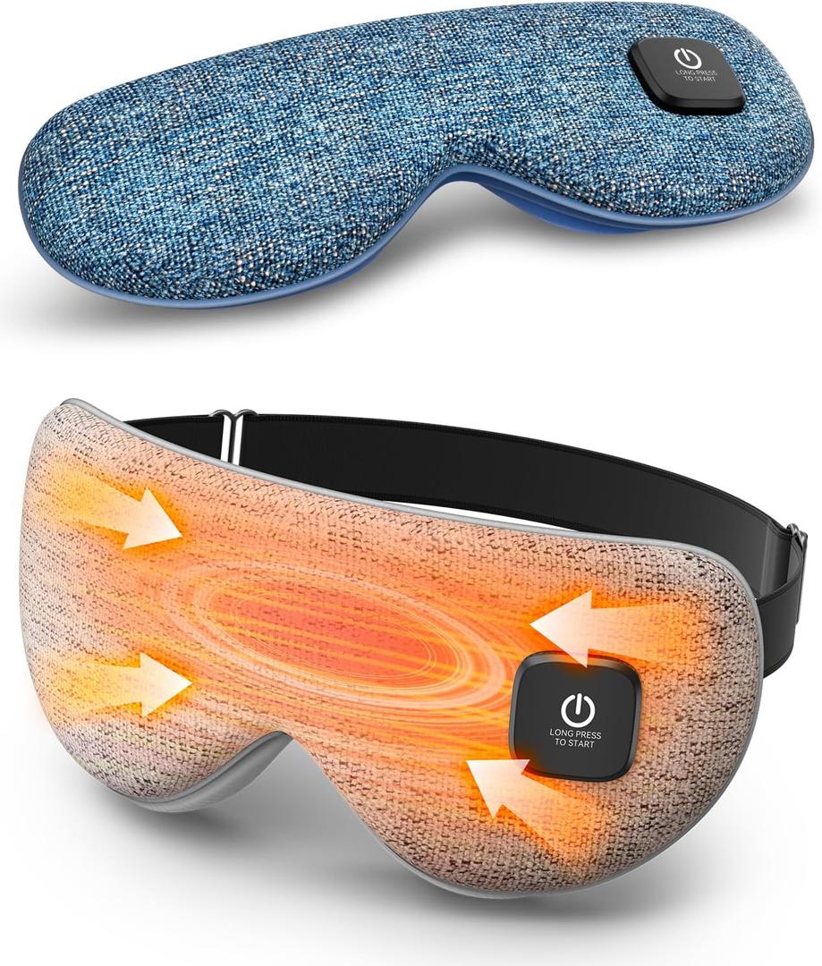 Heated Eye Mask - Cordless Eye Mask for Dry Eyes, FSA HSA Eligible, Eye Relief, Improved Sleep, Washable Eye Heating pad for Travel and with Replaceable Shell (Gray)
