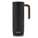 Ello Magnet 18oz Stainless Steel Travel Mug with Handle and Leak Proof Lid | Vacuum Insulated Coffee Cup Keeps Drinks Hot for 5 Hours | BPA Free Tumbler with Built In Coaster, Matte Black
