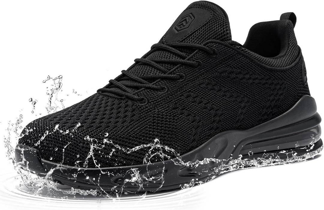 LARNMERN Slip Resistant Womens Slip On Shoes Work Non Slip Sneakers Walking Water Zapatillas Zapatos Trabajo Food Service Chef Kitchen (10, Black)