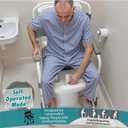 Bedside Commode with Wheels, Shower Wheelchair with 300 LBS Weight Capacity, Portable Toilet with Bucket for Elderly and Disabled
