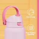 40 oz Insulated Water Bottle for Sports: Meoky Stainless Steel Water Bottle with 2-in-1 Straw and Spout Lid - Leak Proof, Cold for 24 Hours, Protective Silicone Base, BPA-Free for Women Gym, Blush