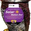 Owlsome Solar Red Owl with Flashing Eyes, Rotating Head, Hooting, Motion Detector and Silent Mode, Plastic Owl Garden Sculpture, Garden Decoration