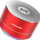 LENRUE A2 Portable Wireless Bluetooth Speaker with Lights and Lanyard,5W Mini Small Metal Speakers Bluetooth 5.0/Aux-in for iPhone Android Home Outdoor,Gift for Women/Girls (Shine Red)