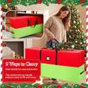 9 ft Christmas Tree Storage Bag Heavy Duty 420D Oxford Artificial Christmas Tree Bag with Reinforced Handles Dual Zippers Card Slot Wide Opening Extra Large Storage Container, Green and Red