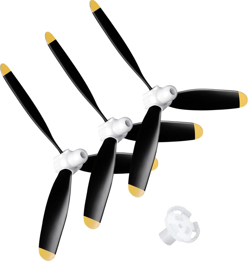Jenaai 3 Sets RC Plane Propeller 3 Blade Propeller Compatible with F4U 761-8 761-9 761-16 T28 P47 Fighter Remote Control, Radio Controlled Plane with Adapters(400 mm)