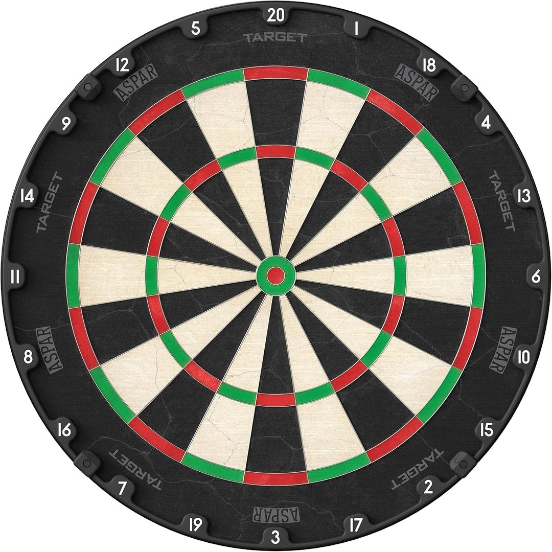 Target Darts Aspar Dart Board | Steel Tip Dartboard with Self Recovering Sisal Bristles & Rotational Score Ring | Thin Wire Regulation Competition Size Dart Board Set | Professional Darts Accessories