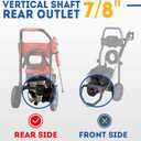 TOOLCY 7/8" Shaft Vertical Pressure Washer Pump - Rear Inlet/Outlet Max 3100 PSI @ 2.5 GPM OEM & Power Washer Pump for Gas Washer, Replacement for Simpson, Honda etc
