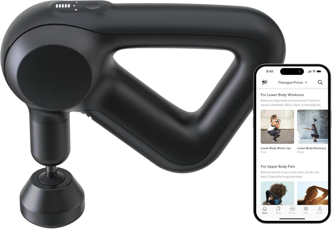 TheraGun Therabody Prime (4th Generation) - Deep Tissue Percussion Therapy Massage Gun - Bluetooth Enabled, Personal Massager for Pain Relief in Neck, Back, Leg, Shoulder and Body