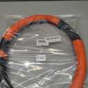 Cute Leather Steering Wheel Cover for Men and Women, Non-Slip Grip Universal Fit for Cars Trucks and SUVs (Orange)
