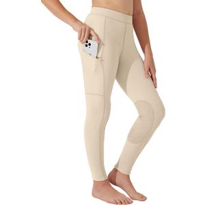 Willit Girls Horse Riding Pants Tights Kids Equestrian Breeches Knee-Patch Youth Schooling Tights Zipper Pockets, S