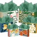 qiqee Clash Flowers Gift Wide Bags with Tissue Paper Multi Assorted Sizes 10PCS Present Party Favor Birthday Bags(2pcs Large 13", 4pcs Medium 9", 4pcs Small 6", Tissue Paper)
