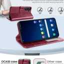 OCASE Compatible with Galaxy S25 Wallet Case, PU Leather Flip Folio Case with Card Holders RFID Blocking Kickstand [Shockproof TPU Inner Shell] Protective Phone Cover 6.2 Inch 2025, Burgundy