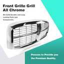 CarPartsDepot Front Grille Grill All Chrome for 2006-2009 DODGE RAM 1500 2500 3500 Pickup Truck Fit CH1200281 55077778AF New
