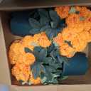 16" Artificial Mums Potted Plant, Faux Fall Chrysanthemum Flowers in Pot for Autumn Decor, Rustic Farmhouse Seasonal Decoration for Front Porch Entryway Indoor Outdoor Use (Orange)
