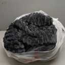 Super Soft Queen Blanket for Bed, Premium Silky Flannel Fleece with 3D Striped Jacquard Design, Lightweight and Cozy for Living Room, and All-Season Use, 90x90 Inches.Dark Grey