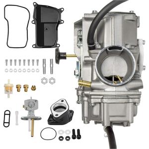 LSSM YFM350 Carburetor Replacement for Yamaha 1987-2004 Warrior 350 1987-1995 Moto-4 350 YFM 3501987-1998 Big Bear 350 1996-1998 Kodiak 400 YFM400 ATV Carb with Intake Manifold and Fuel Valve Switch