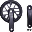 PROWHEEL Junior & Kids Crankset,76MM/89MM/102MM/114MM/127MM/140MM/152MM/160MM/165MM 25T/28T/30T/32T/36T Square Hole Bike Crank Arm Set,Double ChainWheel and Replacement Chain Guard (Crankarm 127mm, 25T)