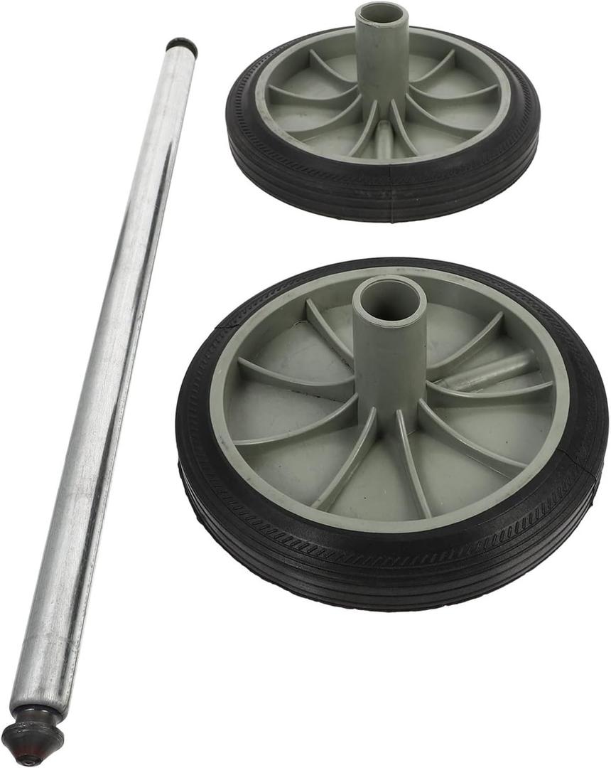 Angoily Trash Can Wheels Replacement, Garbage Can Wheels Replacement Set, Hollow Shaft 2 Rubber Wheels Pulley Wheel, Trash Bin Wheels Replacement, 18x8cm