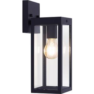 Solar Wall Lights Outdoor Waterproof,Outside Dusk to Dawn Solar Porch Light,Exterior Lighting Wall Sconce Lantern Lamp Wall Mount Fixture for House,Front Door,Patio,Garage,Shed (Matte Black)