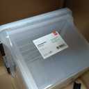 IRIS USA File Box WeatherPro Organizer Plastic for Letter/Legal, Water Resistant Document, Durable Lid, Seal w/Secure Latching Buckles, Stackable, Nestable, Clear 32 Qt. 1 Pack