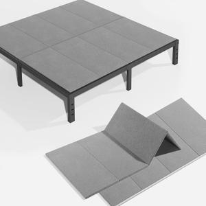 HUEIIS Bunkie Board King Size(72 * 78") 10MM, Heavy Duty Bed Support Board Under Mattress, Foldable Spring Box, Low Profile Bed Base, Noise Minimizing, Breathable, Anti-Sag, Easy Assembly