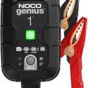 NOCO GENIUS1: 1A 6V/ 12V Smart Battery Charger – Automatic Maintainer, Trickle Charger & Desulfator with Overcharge Protection & Temperature Compensation – for Lead-Acid & Lithium Batteries