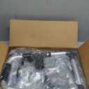 Folding Walker with 2 Skis and 5" Wheels, Lightweight Walkers for Seniors and Adults, Supports Up to 350 Pounds, Adjustable Height, Compact Standard Walker, Black