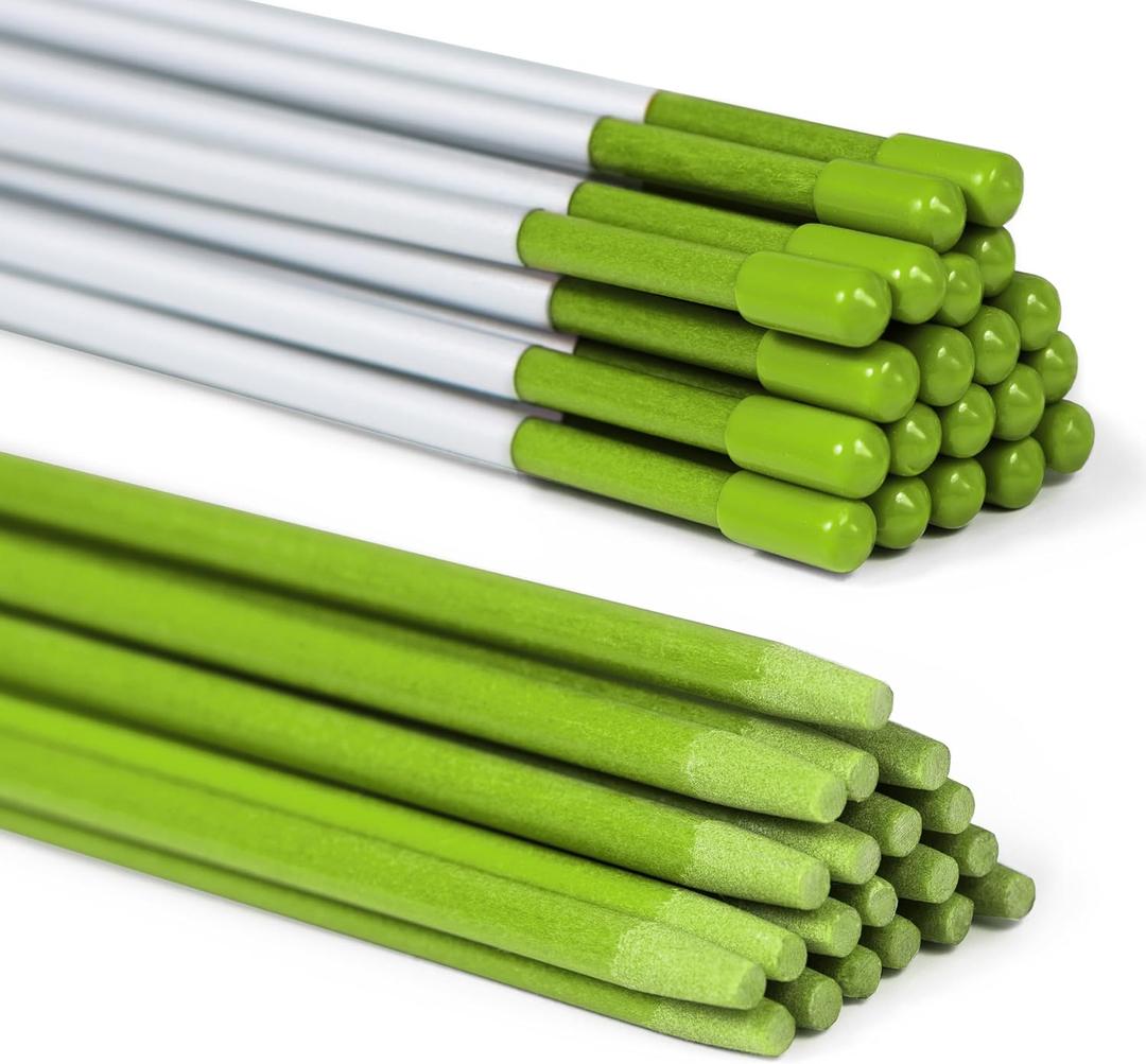 Reflective Driveway Markers 48 Inch, 25 Pack Fiberglass Green Sticks | UV Coating, Flexible Marker for Parking, Property Lines, Snow Plowing, Yard Boundaries and Plant Support