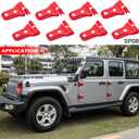 Door Hinge Cover Trim for Jeep Wrangler JL & Gladiator JT 2018 2019 2020 2021 2022 2023 2024 2025 Red Exterior Accessories Cover Overlay Kit Fits Sport Sahara Freedom Rubicon Unlimited (8pcs)
